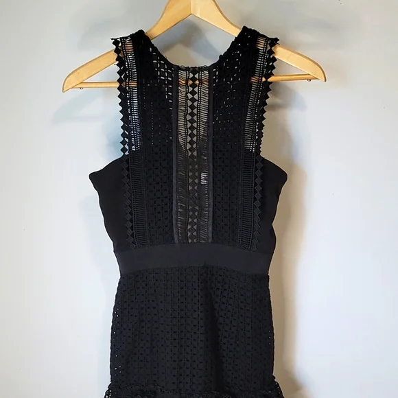 Self Protrait Black Lace Midi Dress - Picture 3 of 9